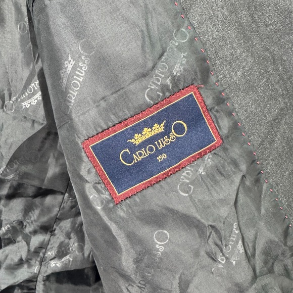 Carlo Lusso Blazer Jacket Mens 40R Dark Gray Long Sleeve Single Breasted Formal - Picture 6 of 12